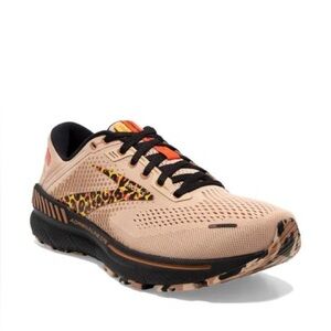 Brooks Adrenaline GTS Tan Athletic Sneakers with Leopard Print
